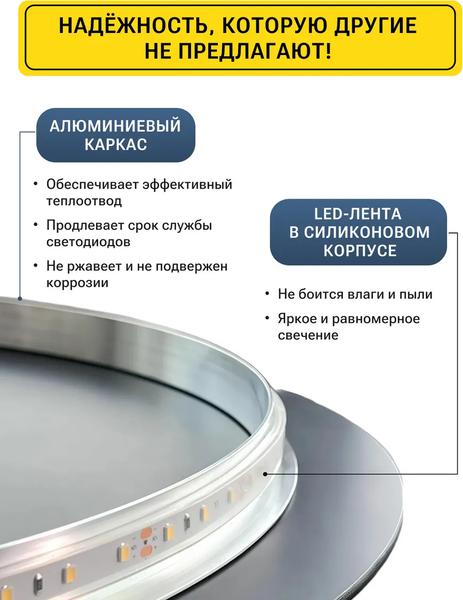 Изображение товара Зеркало Emze 45x77 / LED.NF.45.77.AF.4K (с подсветкой и антизапотеванием)