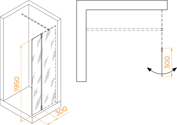 Изображение товара Душевая стенка RGW Z-070B / 352207003-14 (черный/прозрачное стекло)
