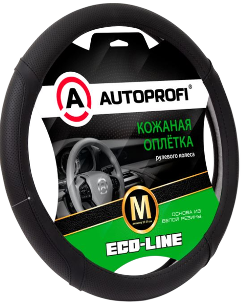 Изображение товара Оплетка на руль Autoprofi EL-2504 BK/BK (M)