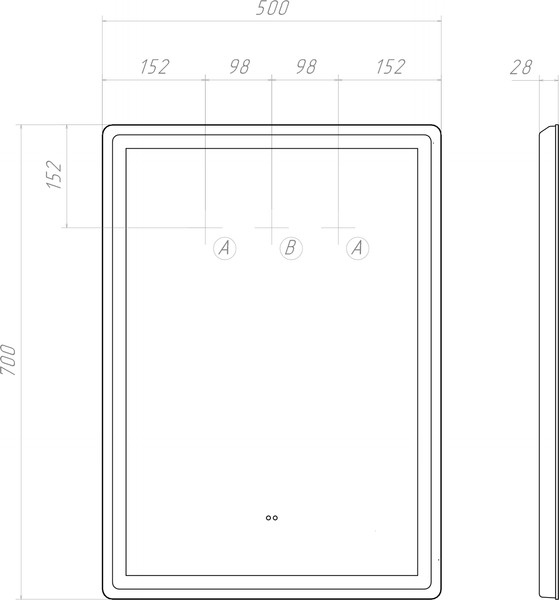 Изображение товара Зеркало Vigo Geometry Classic 500