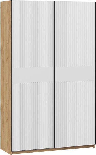 Изображение товара Шкаф-купе ТриЯ Оскар Хилтон Т2 1400 / 271056 (ручка черная/дуб крафт золотой/белый матовый)