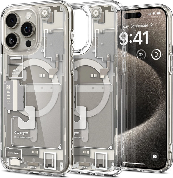 Изображение товара Чехол-накладка Spigen Ultra Hybrid Mag Magsafe для iPhone 15 Pro Max / ACS07211 (Zero One Natural Titanium)