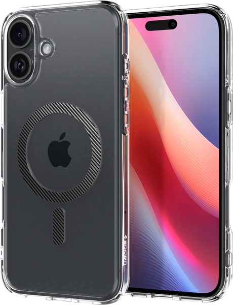 Изображение товара Чехол-накладка Spigen Ultra Hybrid Mag Magsafe для iPhone 16 / ACS08207 (Carbon Fiber)