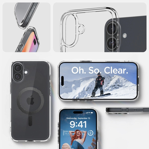 Изображение товара Чехол-накладка Spigen Ultra Hybrid Mag Magsafe для iPhone 16 / ACS08207 (Carbon Fiber)