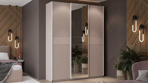 Изображение товара Шкаф-купе ТриЯ Оскар Хилтон Т2 1800 / 271098 (ручка белая/кашемир/кашемир сатин)