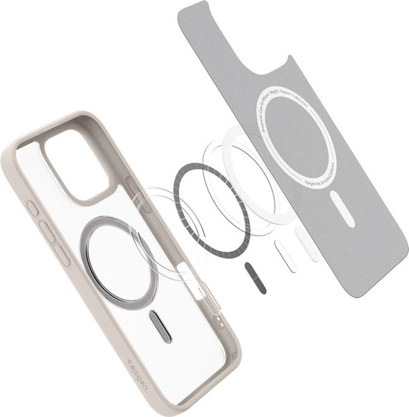 Изображение товара Чехол-накладка Spigen Ultra Hybrid Mag Magsafe для iPhone 16 Pro / ACS08138 (Frost Natural Titanium)