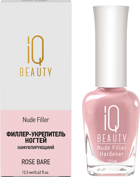 Изображение товара Средство для укрепления ногтей IQ Beauty Nude Filler 02 Rose Bare с камуфлирующим эффектом (12.5мл)