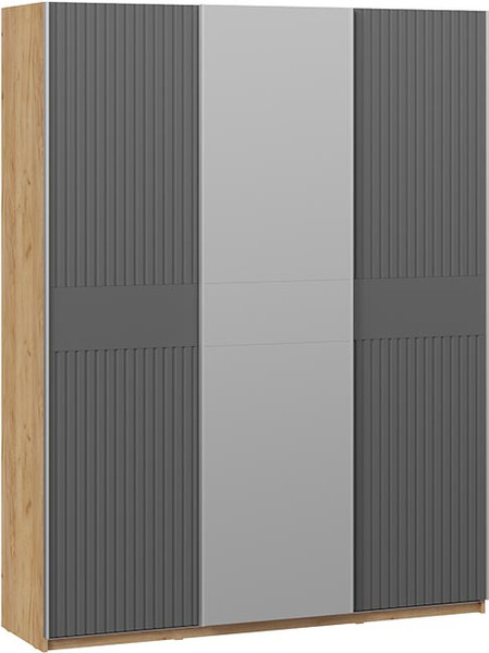 Изображение товара Шкаф-купе ТриЯ Оскар Хилтон Т2 1800 / 271101 (ручка серебро/дуб крафт золотой/графит матовый)