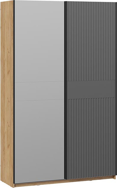 Изображение товара Шкаф-купе ТриЯ Оскар Хилтон Т2 1400 / 271073 (ручка черная/дуб крафт золотой/графит матовый)