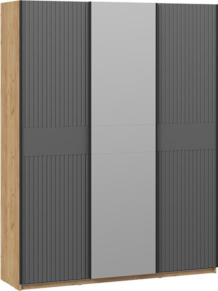 Изображение товара Шкаф-купе ТриЯ Оскар Хилтон Т2 1800 / 271107 (ручка черная/дуб крафт золотой/графит матовый)