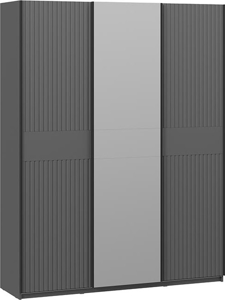 Изображение товара Шкаф-купе ТриЯ Оскар Хилтон Т2 1800 / 271110 (ручка черная/серый графит/графит матовый)