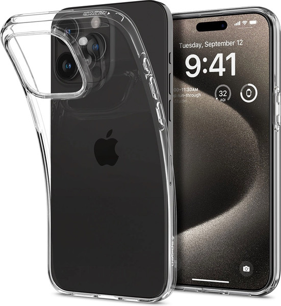 Изображение товара Чехол-накладка Spigen Liquid Crystal для iPhone 15 Pro Max / ACS06557 (Crystal Clear)