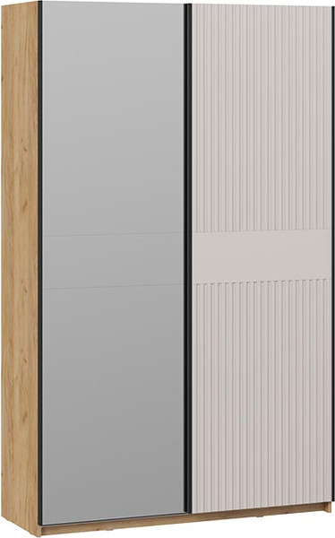 Изображение товара Шкаф-купе ТриЯ Оскар Хилтон Т2 1400 / 271074 (ручка черная/дуб крафт золотой/кашемир сатин)