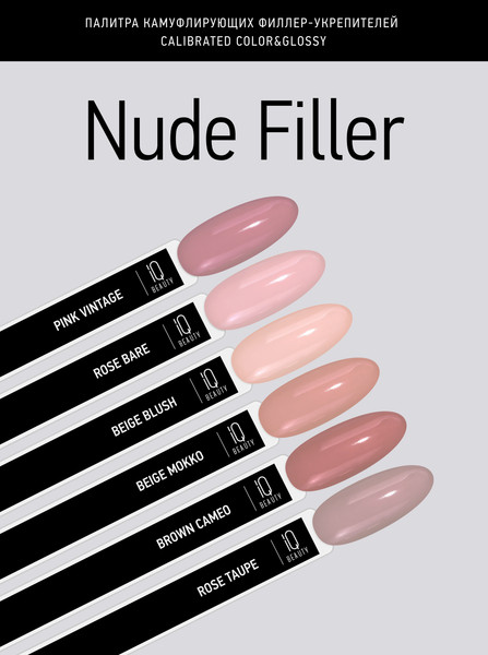Изображение товара Средство для укрепления ногтей IQ Beauty Nude Filler 01 Pink Vintage с камуфлирующим эффектом (12.5мл)