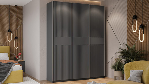 Изображение товара Шкаф-купе ТриЯ Оскар Хилтон Т2 1800 / 271087 (ручка серебро/серый графит/графит матовый)