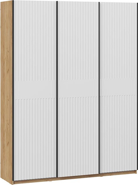 Изображение товара Шкаф-купе ТриЯ Оскар Хилтон Т2 1800 / 271089 (ручка черная/дуб крафт золотой/белый матовый)