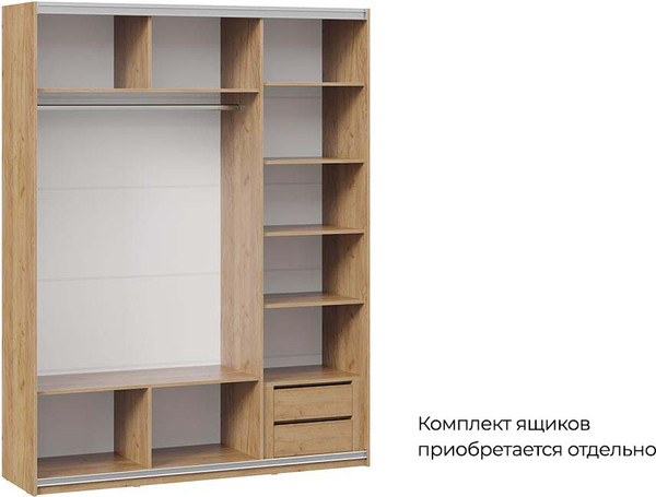 Изображение товара Шкаф-купе ТриЯ Оскар Хилтон Т2 1800 / 271090 (ручка черная/дуб крафт золотой/графит матовый)