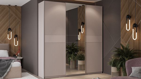 Изображение товара Шкаф-купе ТриЯ Оскар Хилтон Т2 2100 / 271137 (ручка серебро/кашемир/кашемир сатин)