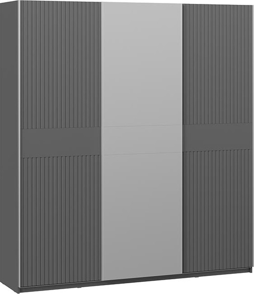 Изображение товара Шкаф-купе ТриЯ Оскар Хилтон Т2 2100 / 271138 (ручка серебро/серый графит/графит матовый)