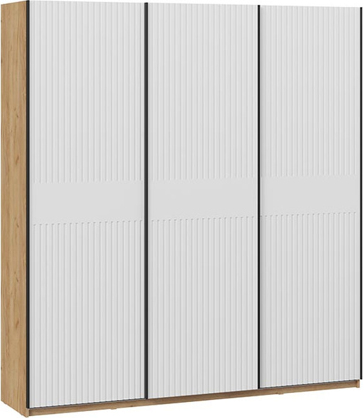 Изображение товара Шкаф-купе ТриЯ Оскар Хилтон Т2 2100 / 271140 (ручка черная/дуб крафт золотой/белый матовый)