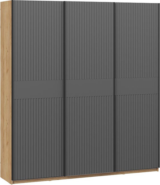 Изображение товара Шкаф-купе ТриЯ Оскар Хилтон Т2 2100 / 271141 (ручка черная/дуб крафт золотой/графит матовый)