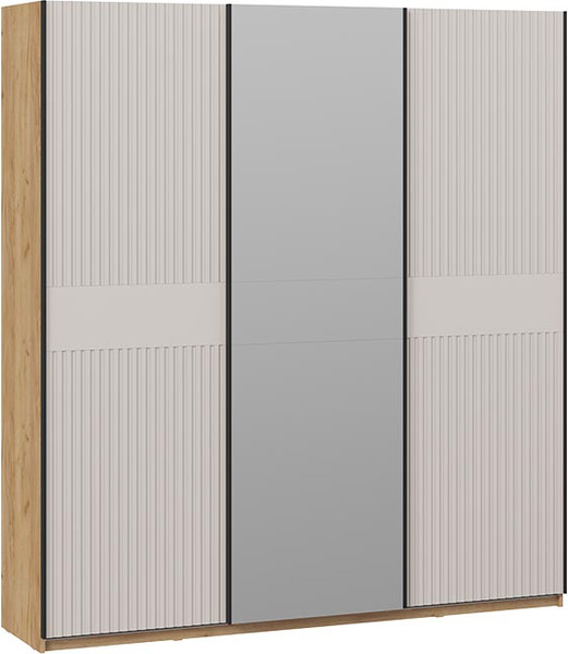 Изображение товара Шкаф-купе ТриЯ Оскар Хилтон Т2 2100 / 271142 (ручка черная/дуб крафт золотой/кашемир сатин)