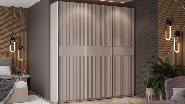 Изображение товара Шкаф-купе ТриЯ Оскар Хилтон Т2 2100 / 271115 (ручка белая/кашемир/кашемир сатин)