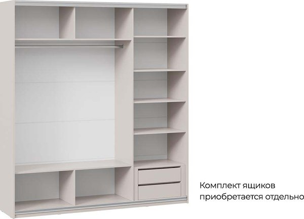 Изображение товара Шкаф-купе ТриЯ Оскар Хилтон Т2 2100 / 271126 (ручка черная/кашемир/кашемир сатин)