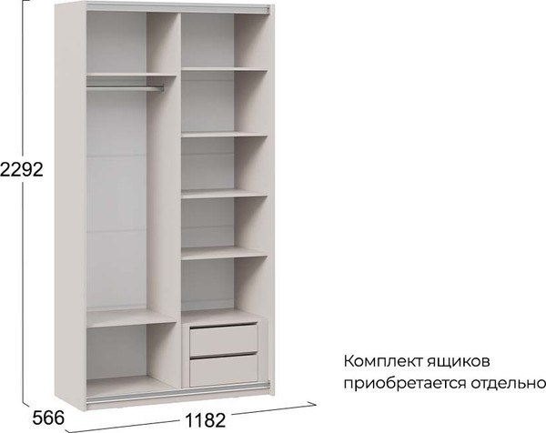 Изображение товара Шкаф-купе ТриЯ Оскар Т2 1200 / 271150 (ручка белая/кашемир)