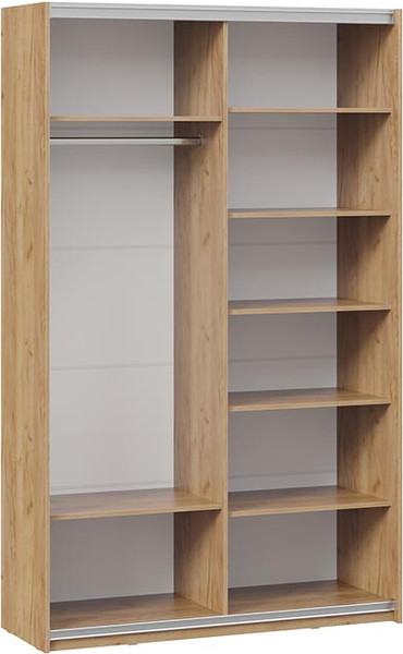 Изображение товара Шкаф-купе ТриЯ Оскар Хилтон Т2 1400 / 271050 (ручка серебро/дуб крафт золотой/белый матовый)