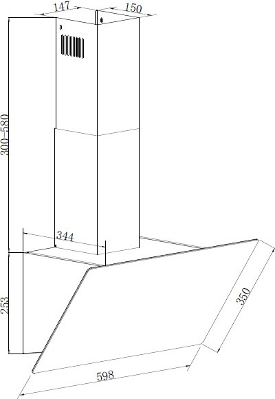 Изображение товара Вытяжка наклонная ZORG Ultra 1030 60 M (черный)