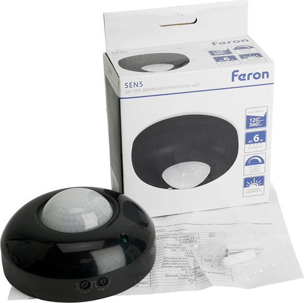 Изображение товара Датчик движения Feron SEN5/LX20B / 51516 (черный)