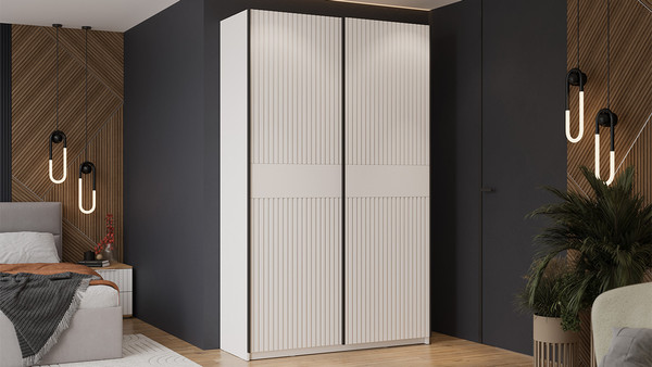 Изображение товара Шкаф-купе ТриЯ Оскар Хилтон Т2 1400 / 271055 (ручка черная/белый снег/белый матовый)