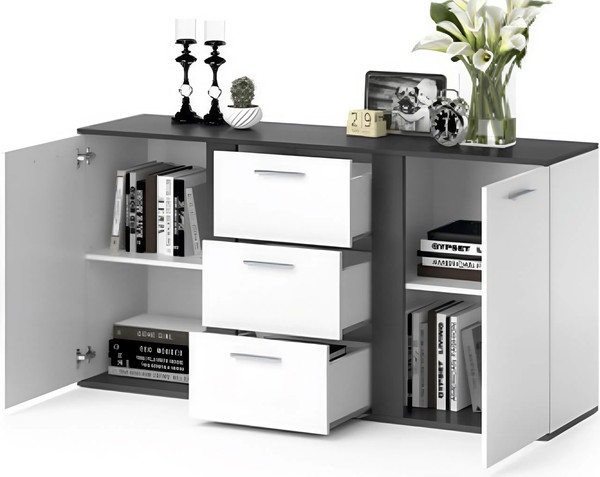 Изображение товара Тумба Anrex 2D3S (белый/антрацит)