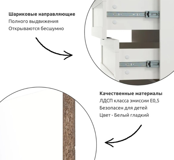Изображение товара Комод Anrex Mone 4S Boxwell (белый)
