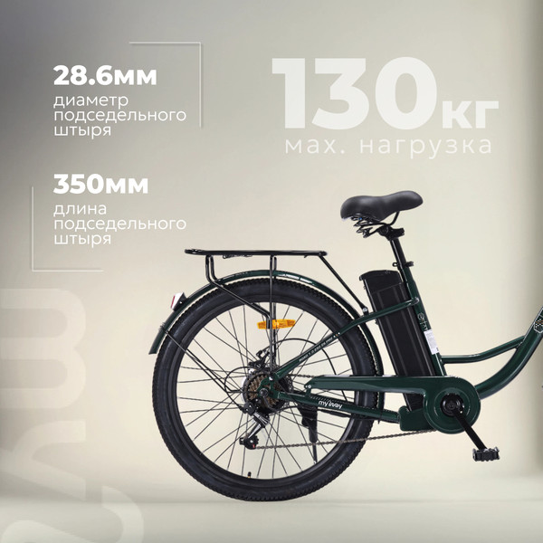 Изображение товара Электровелосипед MyWay Road 1.0 250 26 Pro (17, зеленый)
