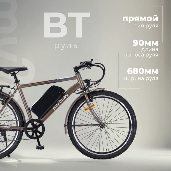 Изображение товара Электровелосипед MyWay Let 1.0 250 26 Pro (19, титановый матовый)