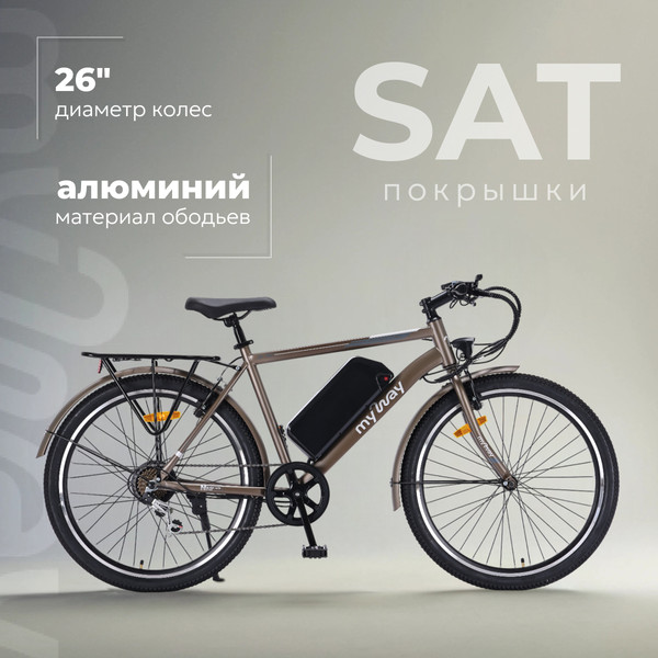 Изображение товара Электровелосипед MyWay Let 1.0 250 26 Pro (19, титановый матовый)