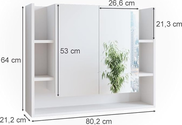Изображение товара Шкаф с зеркалом для ванной Anrex Elira 2DZ5N (белый)