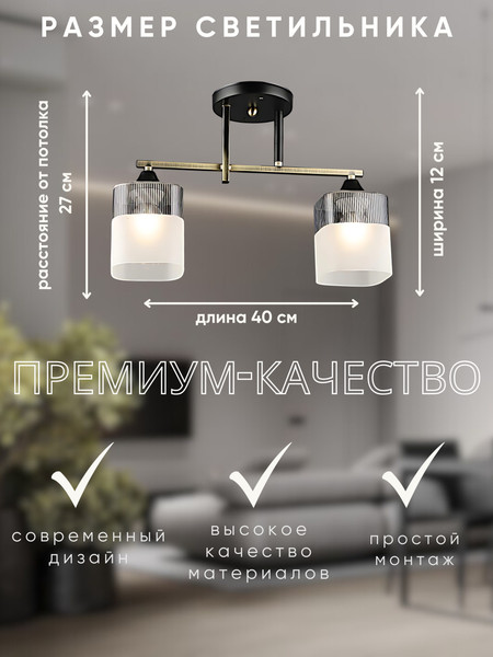 Изображение товара Потолочный светильник Aitin-Pro НПБ 02-2x60-101 / A4425/2 (бронза/черный)