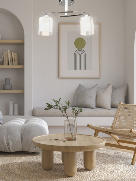 Изображение товара Потолочный светильник Aitin-Pro НПБ 02-2x60-101 / K2352/2 (хром/белый)