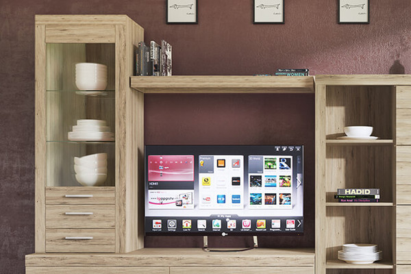 Изображение товара Шкаф-пенал с витриной Anrex Oskar 1V2SL (дуб санремо)