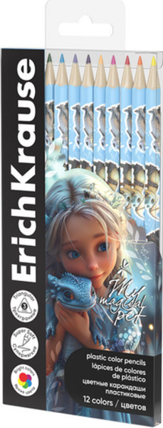 Изображение товара Набор цветных карандашей Erich Krause Magic Pet / 62933 (12цв)