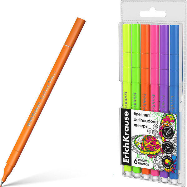 Изображение товара Набор лайнеров Erich Krause Art Spirit Neon / 62953 (6цв)