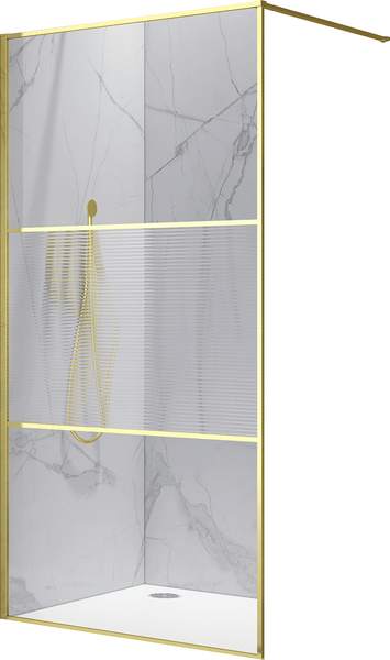 Изображение товара Душевая стенка RGW WA-09Gb / 06100909-226 (золото браш/Ribbed Line)