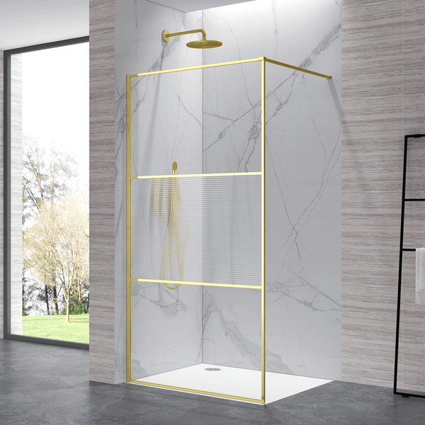 Изображение товара Душевая стенка RGW WA-09Gb / 06100909-226 (золото браш/Ribbed Line)
