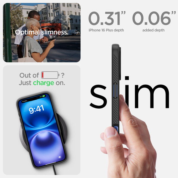 Изображение товара Чехол-накладка Spigen Liquid Air для iPhone 16 Plus / ACS08066 (Matte Black)