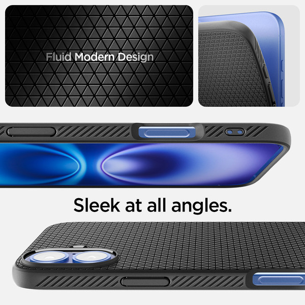 Изображение товара Чехол-накладка Spigen Liquid Air для iPhone 16 Plus / ACS08066 (Matte Black)