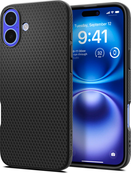 Изображение товара Чехол-накладка Spigen Liquid Air для iPhone 16 Plus / ACS08066 (Matte Black)