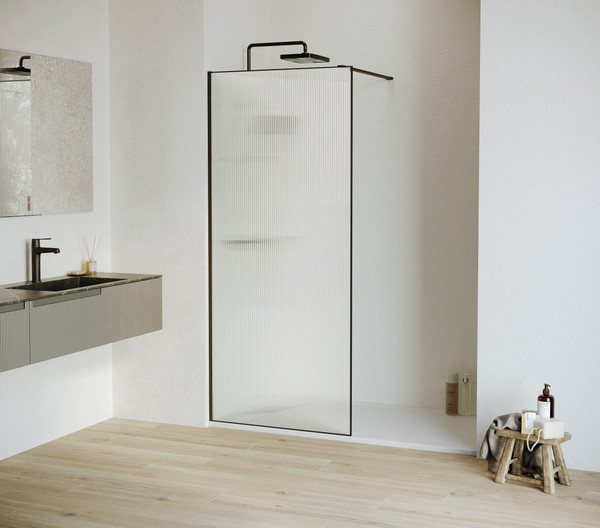 Изображение товара Душевая стенка RGW WA-08B / 06100806-154 (черный/ребристое стекло)